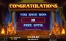 Free spins screen