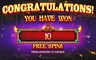 Free spins screen