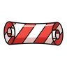 Red-and-white banner/scroll