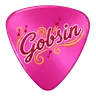 Pink guitar pick ('Gobsin')