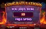 Free spins screen