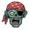 Pirate zombie head (lower tier)