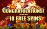Free spins screen