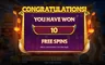Free spins screen
