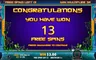 Free spins screen