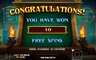 Free spins screen