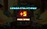 Free spins screen