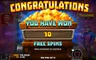 Free spins screen