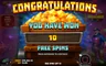 Free spins screen