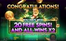 Free spins screen