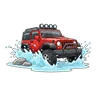 Red off-road 4x4 truck