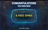 Free spins screen
