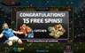 Free spins screen