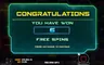 Free spins screen