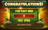 Free spins screen