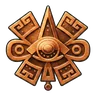 Copper Aztec totem emblem