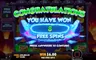 Free spins screen