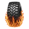 Flaming truck tire