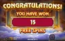 Free spins screen