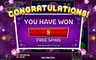 Free spins screen