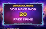 Free spins screen