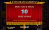 Free spins screen