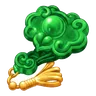 Green jade ornament (cloud-knot charm)