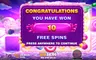 Free spins screen