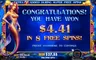 Free spins screen
