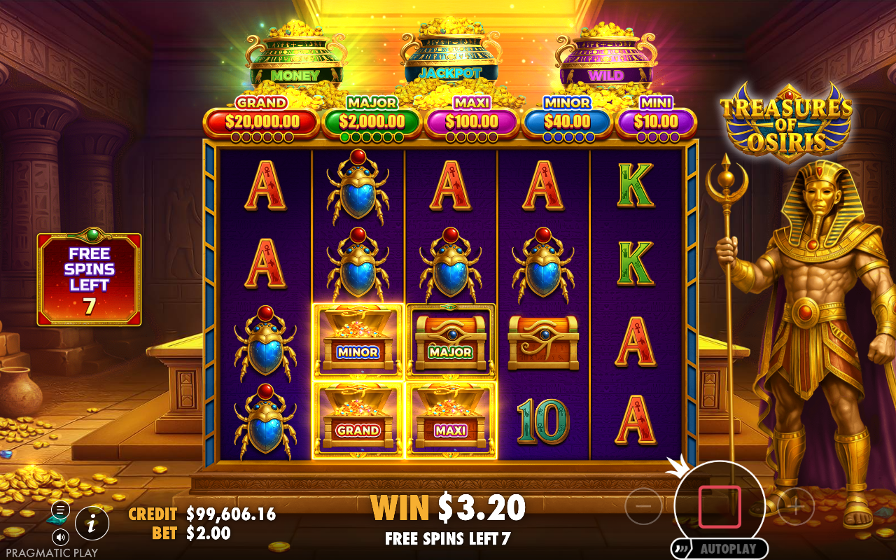 Free spins screen
