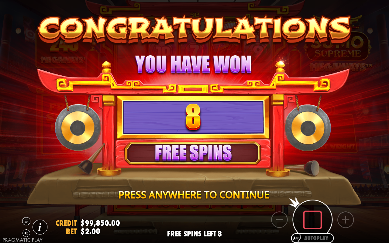 Free spins screen