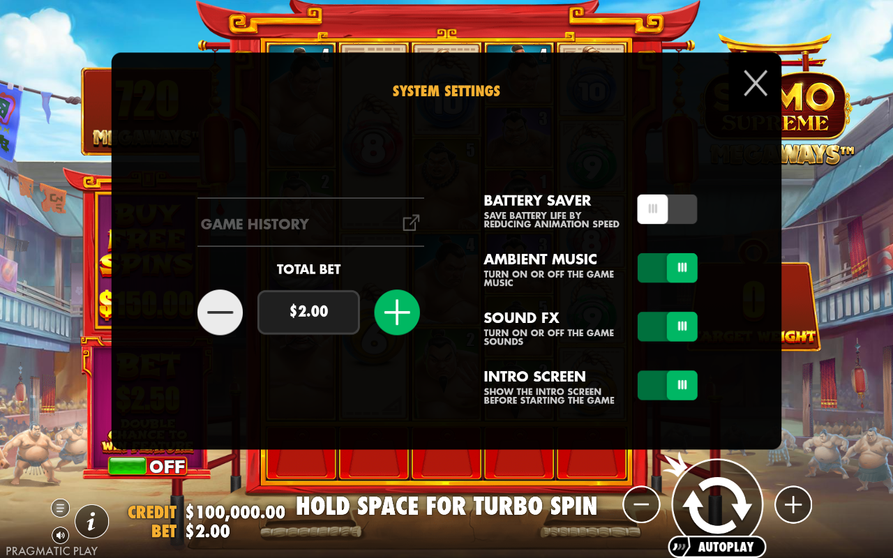 Game settings