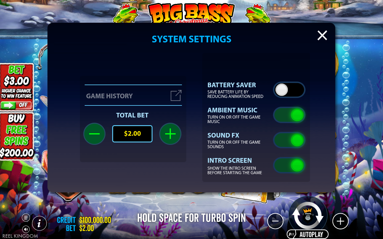 Game settings