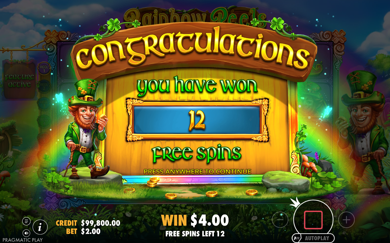 Free spins screen