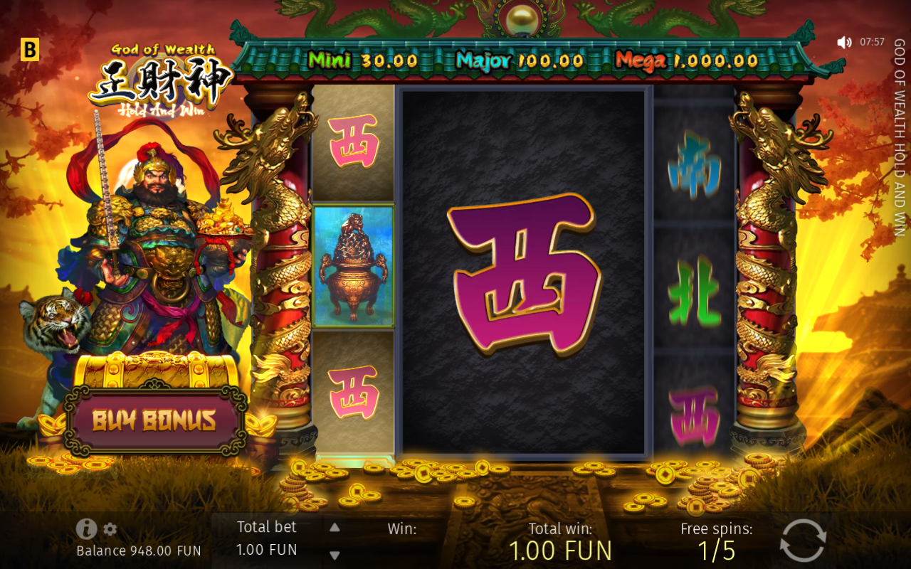 Free spins screen
