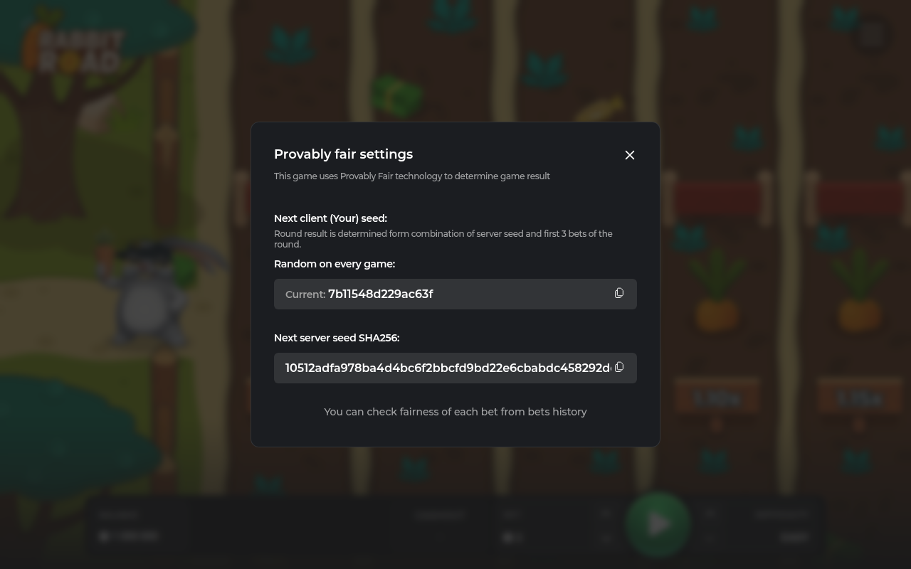 Info / About screen