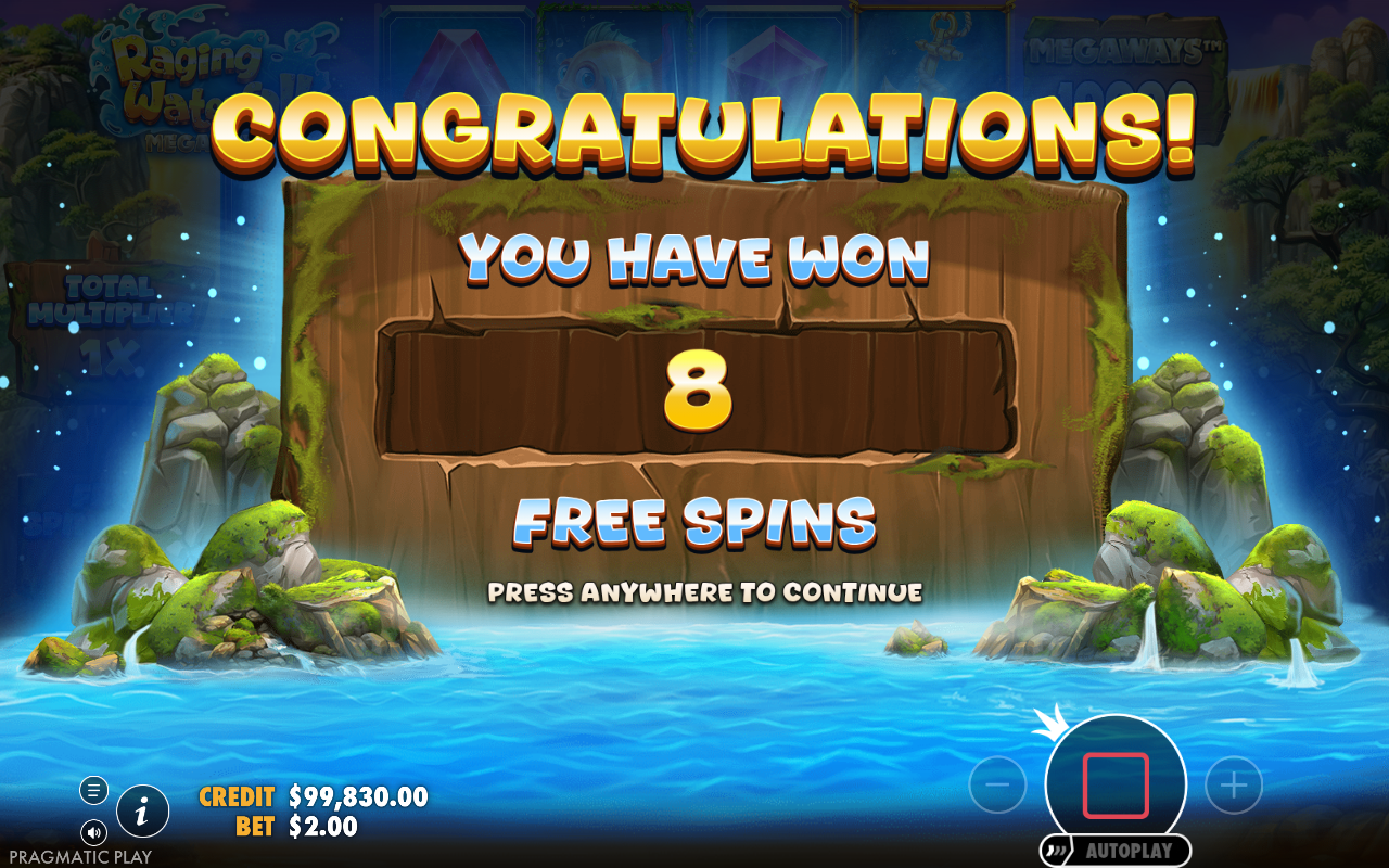 Free spins screen