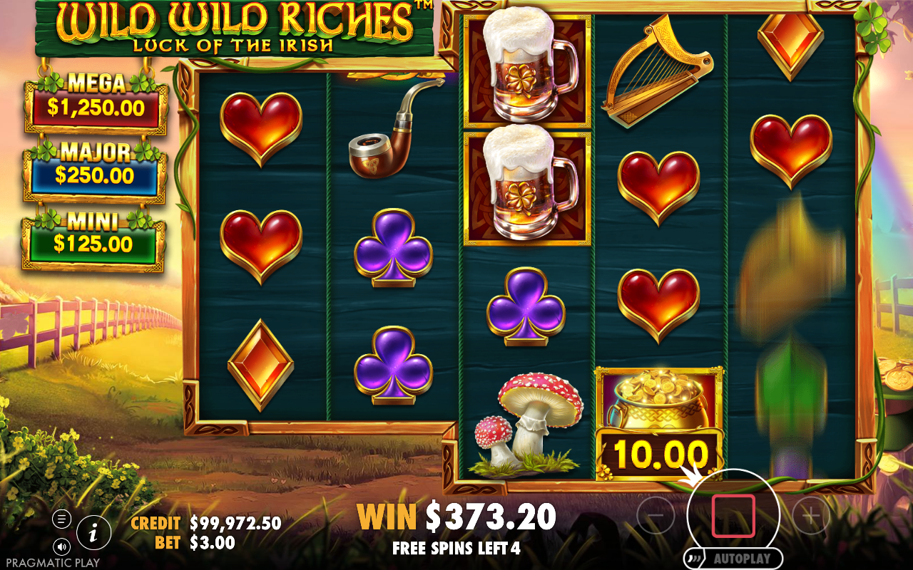 Free spins screen
