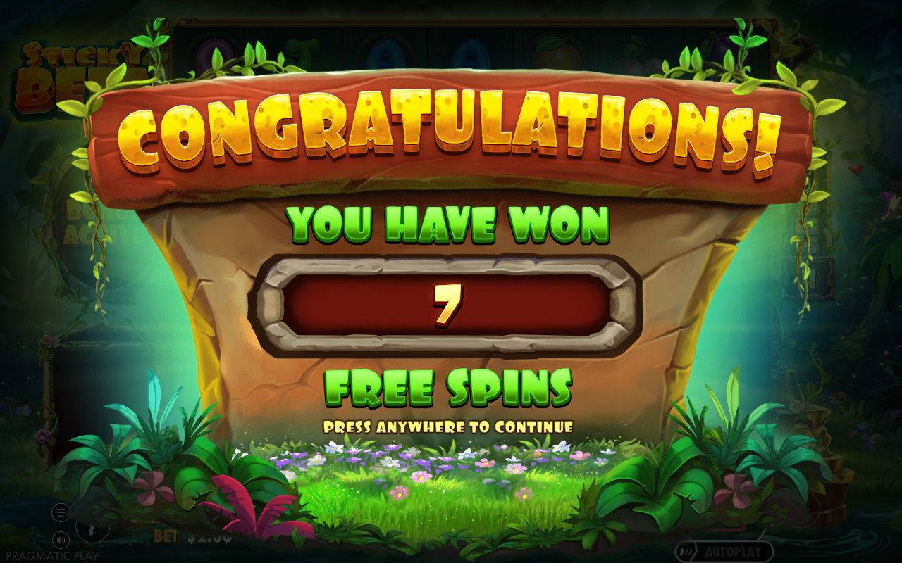 Free spins screen