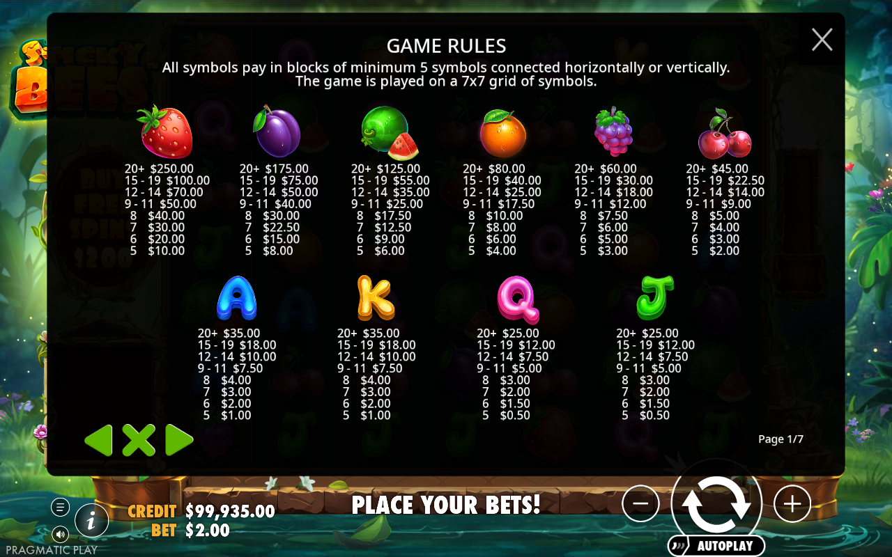 Paytable