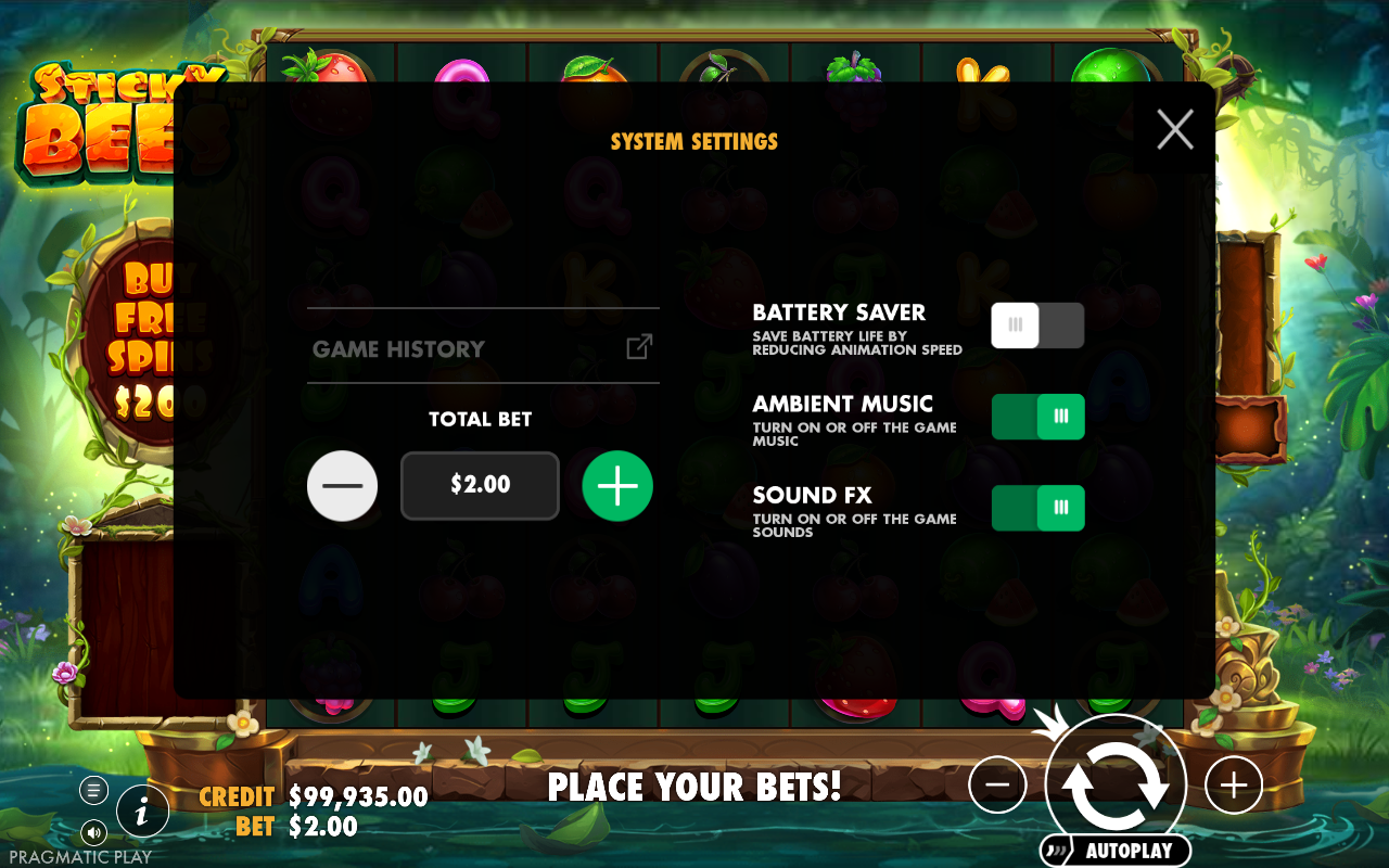Game settings