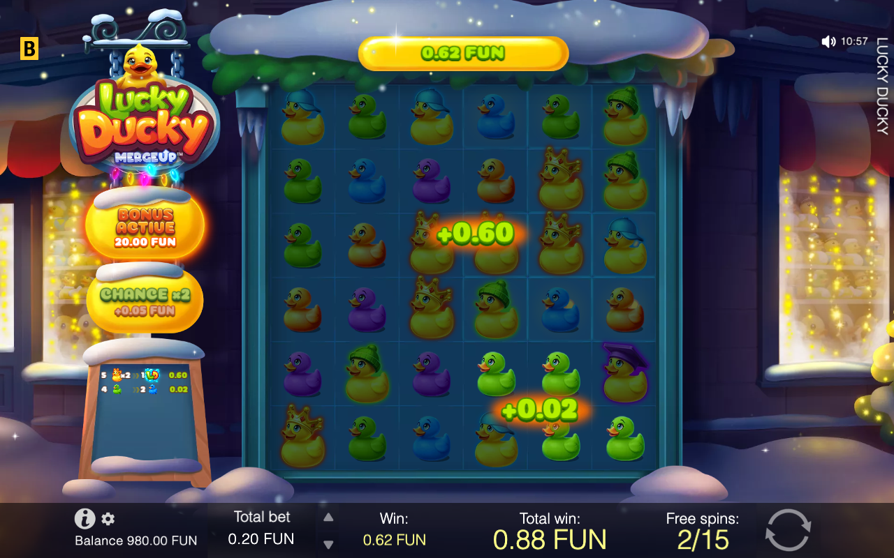 Free spins screen