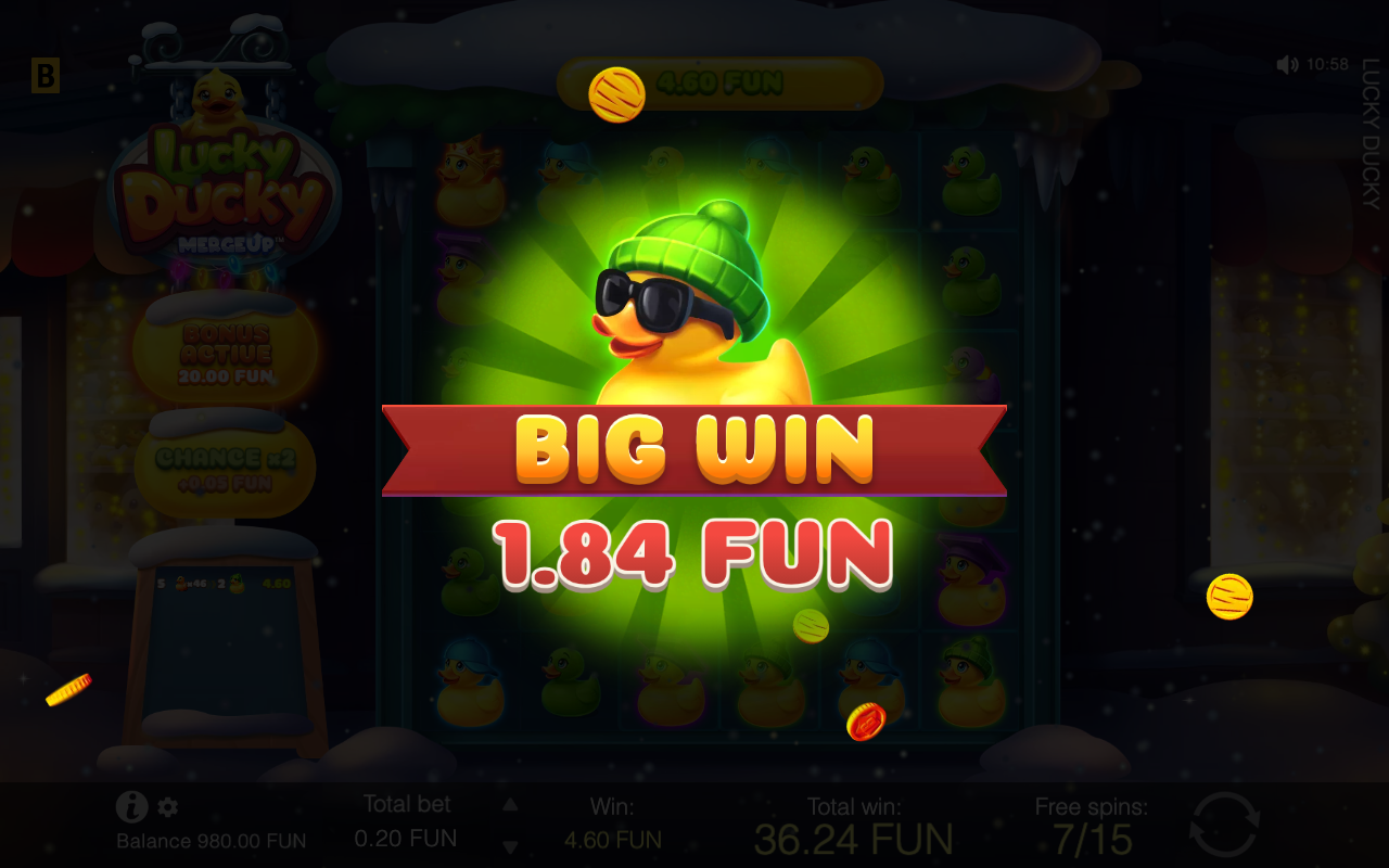 Free spins screen