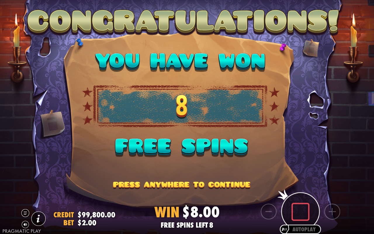 Free spins screen