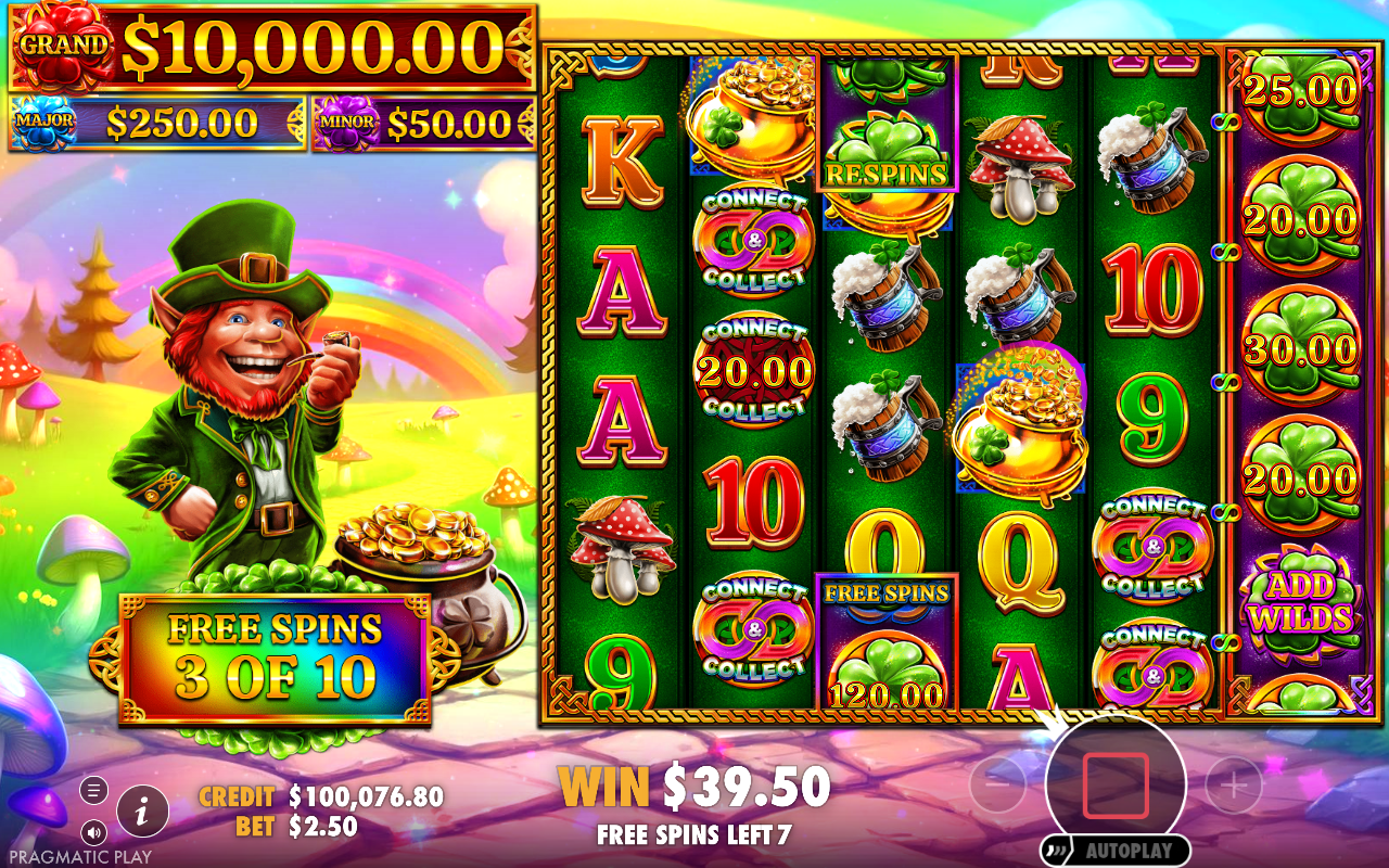 Free spins screen