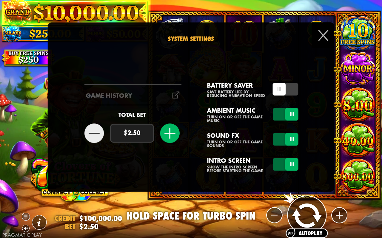 Game settings