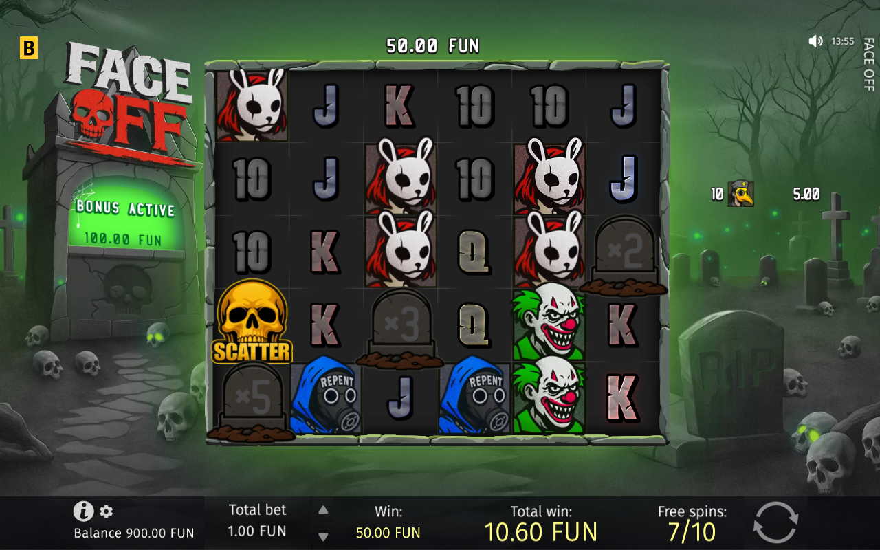 Free spins screen