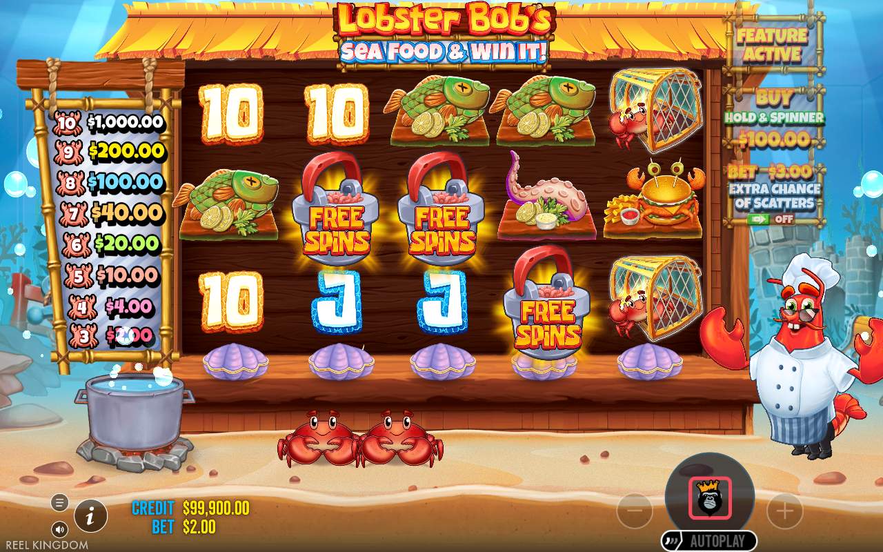 Free spins screen
