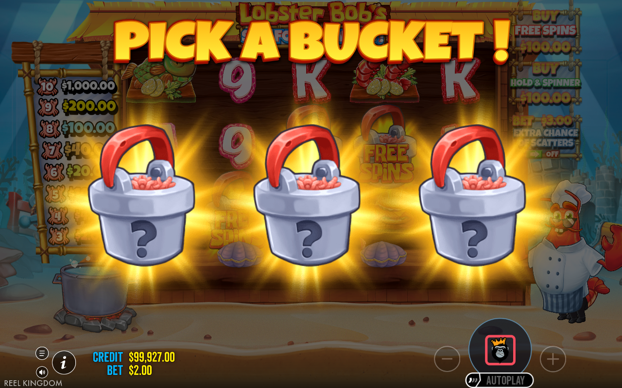 Free spins screen