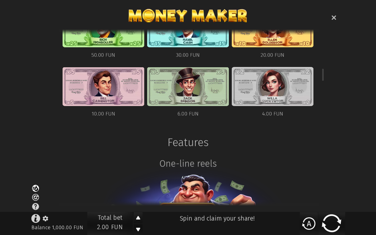 Paytable